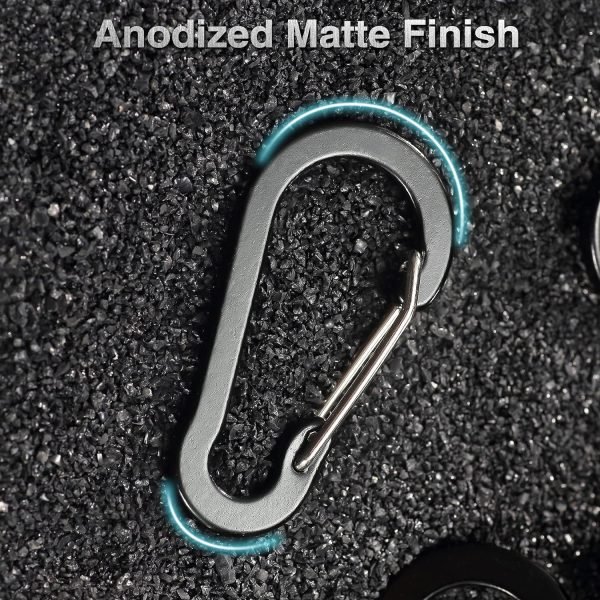 10 PCS Mini Carabiner Clips with Key Rings Aluminum D Shape Locking Carabine Keychain for Camping Traveling Hiking Keychains Keyring Outdoor