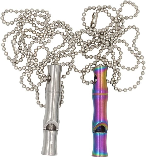 Real Sic Steel Emergency Whistle Keychain - Loud Portable Safety for Survival, Hiking, Festival, Camping, Pet Training