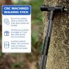 Premium Walking Hiking Stick CNC Machined Outdoor Trekking Poles Color Black