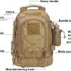 Expandable 40-64L Military Tactical Backpack 3 Day Bag Hiking Gym Sport Camping(Brown)