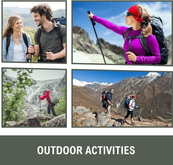 Trekking Poles for Hiking 2pc Collapsible Walking Sticks for Backpacking Aluminum Nordic Walking Sticks for Men and Women Ultralight Hiking Poles with Storage Bag and Eva Grips