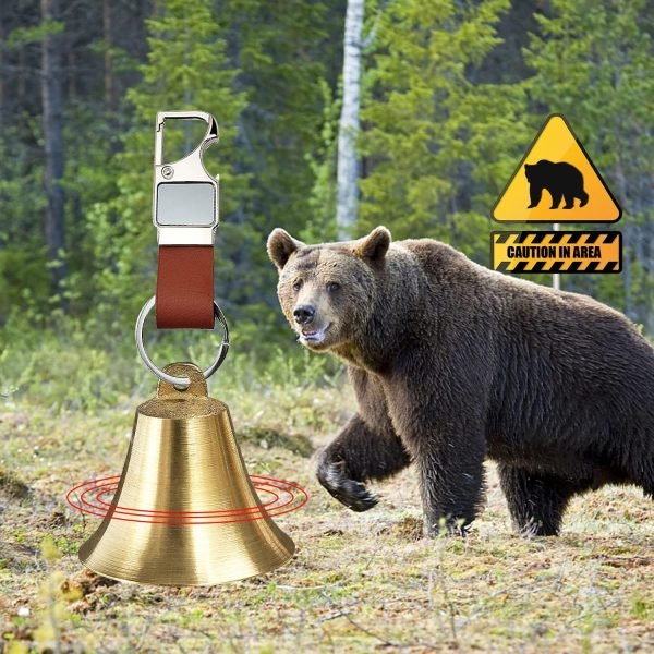 3/6 Pack Loud Bear Bell with Whistle Set for Hikers, 2 Inch 3 in 1 Hiking Gear Bear Bells with Emergency Whistle and Carabiner Clip for Home Decor, Survival, Biking, Climbing