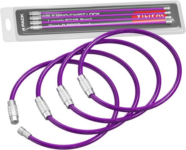 Large Key Ring Wire Stainless Steel Keychain Car Cable Keyring Loop Luggage Tag Hinge Keepers Binding Carabiner Big Locking