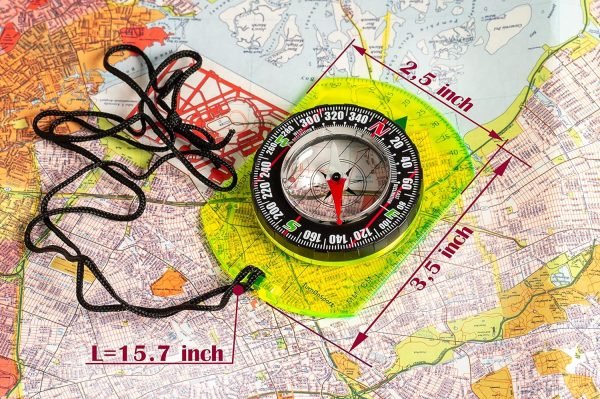 Orienteering Compass - Hiking Backpacking Compass - Advanced Scout Compass Camping and Navigation - Boy Scout Compass Kids - Childrens Compasses for Map Reading - Baseplate Compass Survival
