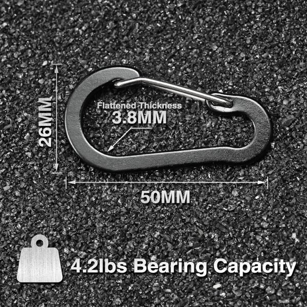 10 PCS Mini Carabiner Clips with Key Rings Aluminum D Shape Locking Carabine Keychain for Camping Traveling Hiking Keychains Keyring Outdoor