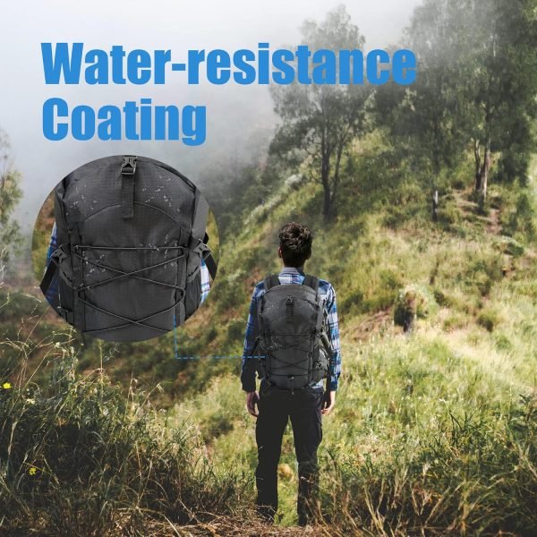 35L Hiking Backpack Men Small Camping Backpack for Women Waterproof Hiking Daypacks Lightweight Travel Backpack Carry On Black