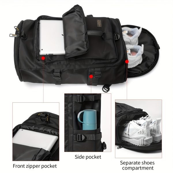 Outdoor Gym Bag Backpack, Waterproof Handbag With Shoe Compartment For Travel Sports Hiking Laptop College, Lightweight Duffle Bag