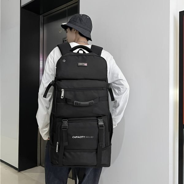 1pc 90L Expandable Large Capacity Mountaineering Backpack, Outdoor Luggage Bag, Camping Hiking Backpack, Travel Business Trip Bag