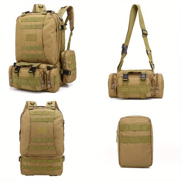 1pc 55L Sport Outdoor Hiking Large Capacity Multi-Functional Backpack, Waterproof Backpack For Training Camping