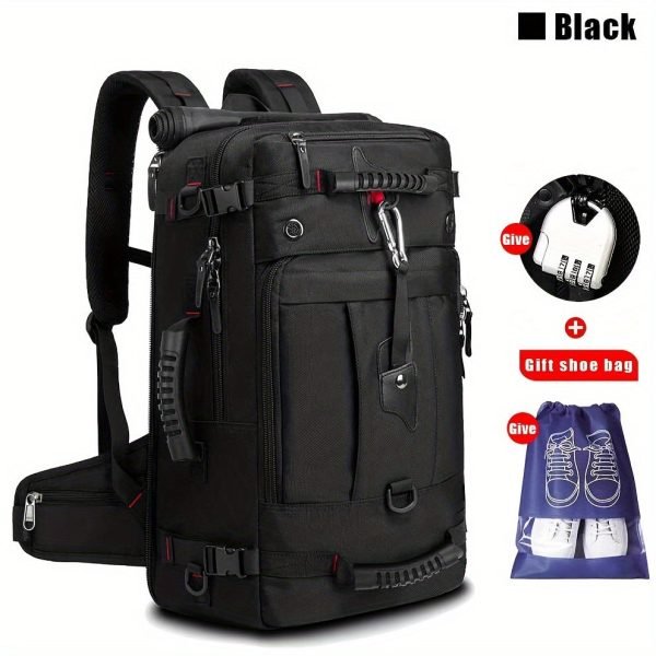 1pc Mountaineering Backpack, Large Capacity 70L Travel Camping Backpack, Outdoor Sports Waterproof Travel Backpack With Rain Cover