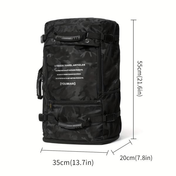 1pc Men's Extra Large Travel Bag, Outdoor Mountaineering Backpack, Waterproof Extra Large Capacity Business Travel Luggage Backpack