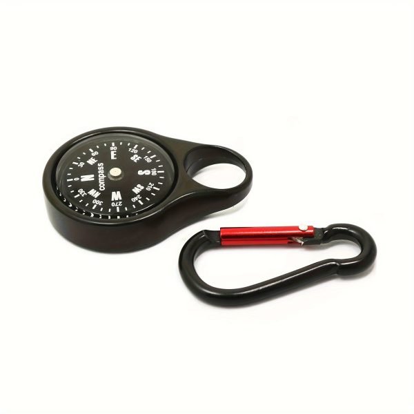 All-In-One Compass And Carabiner - Stainless Steel, Waterproof For Hiking, Camping, Fishing