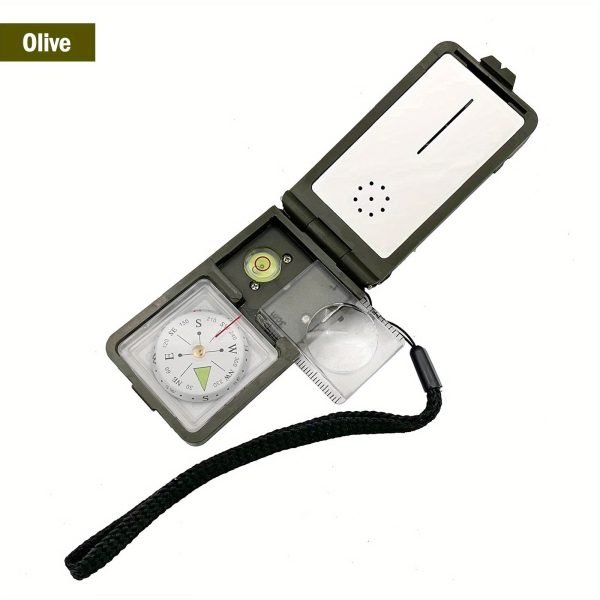 Ultimate Survival Compass with 10 Functions - Humidity Meter, Thermometer, Whistle, LED Flashlight, Igniter, Level Gauge - Perfect for Hiking, Camping, and Outdoor Adventures