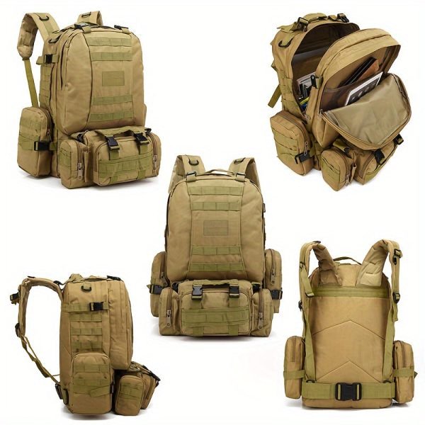 1pc 55L Sport Outdoor Hiking Large Capacity Multi-Functional Backpack, Waterproof Backpack For Training Camping