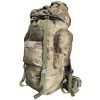 80L Large Capacity Camping Backpack With Inner Aluminum Frame For Men And Women, Waterproof Lightweight Breathable Camouflage Canvas Bag For Outdoor Travel Camping Hunting Trekking Mountaineering