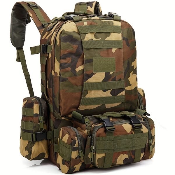 1pc 55L Sport Outdoor Hiking Large Capacity Multi-Functional Backpack, Waterproof Backpack For Training Camping