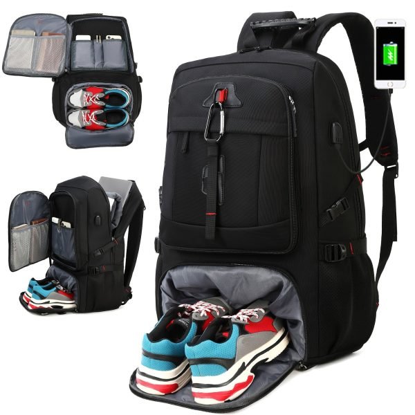 1/2pcs Travel Backpack, Waterproof Large Capacity Outdoor Backpack, Hiking Travel Camping Backpack For Men And Women, With Shoe Compartment, Ideal Choice For Gifts
