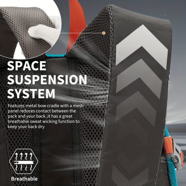 Large Capacity Mountaineering Backpack, Multi-functional Design, Tear Resistant Sports Backpack, High Strength Breathable Strap, Easy To Carry, Waterproof Camping Hiking Backpack