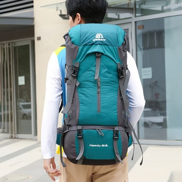 Nylon Camping Hiking Backpack, Travel Bag With Rain Cover, Outdoor Mountaineering Backpack, Men's Shoulder Bag Luggage Bag