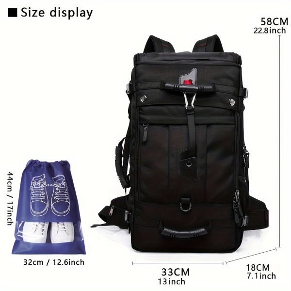 1pc Mountaineering Backpack, Large Capacity 70L Travel Camping Backpack, Outdoor Sports Waterproof Travel Backpack With Rain Cover