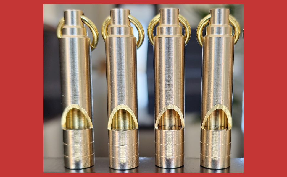 Brass Harmony: 4-Pack of Premium Emergency Whistles