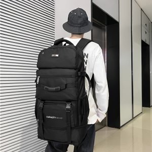1pc 90L Expandable Large Capacity Mountaineering Backpack, Outdoor Luggage Bag, Camping Hiking Backpack, Travel Business Trip Bag