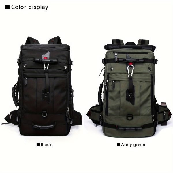 1pc Mountaineering Backpack, Large Capacity 70L Travel Camping Backpack, Outdoor Sports Waterproof Travel Backpack With Rain Cover
