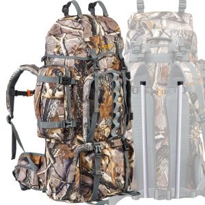 80L Outdoor Camping Backpack - Rugged 600D Hiking Daypack with Large Capacity - Waterproof Rain Cover Included for All-Weather Adventures