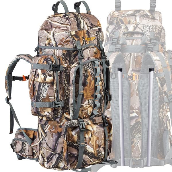 80L Outdoor Camping Backpack - Rugged 600D Hiking Daypack with Large Capacity - Waterproof Rain Cover Included for All-Weather Adventures