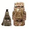 2 Large-Capacity Camouflage Soft Shell Backpack with Drawstring Closure, Cord Embellishment, and Geometric Pattern - Machine Washable, Normal Waterproof, Ideal for Climbing and Outdoor Adventures