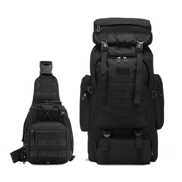 2 Large-Capacity Camouflage Soft Shell Backpack with Drawstring Closure, Cord Embellishment, and Geometric Pattern - Machine Washable, Normal Waterproof, Ideal for Climbing and Outdoor Adventures