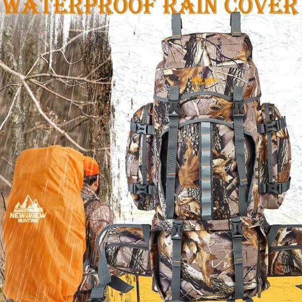 80L Outdoor Camping Backpack - Rugged 600D Hiking Daypack with Large Capacity - Waterproof Rain Cover Included for All-Weather Adventures