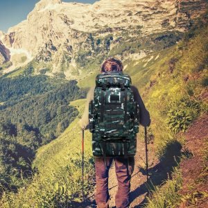 Hiking Backpack 70-100L Expandable Tactical Backpack 600D Oxford Camping Backpack Outdoor Sports Daypack (Black)