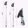 Outdoor Mountain Climbing Folding Straight Handle Trekking Pole,Ultra Light Firm Aluminum Alloy Quick-Lock Telescopic