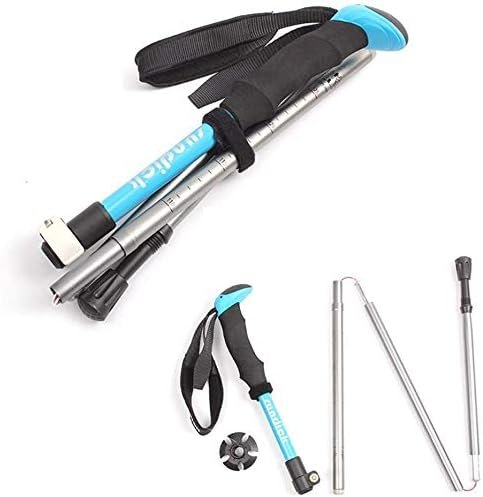 Outdoor Mountain Climbing Folding Straight Handle Trekking Pole,Ultra Light Firm Aluminum Alloy Quick-Lock Telescopic