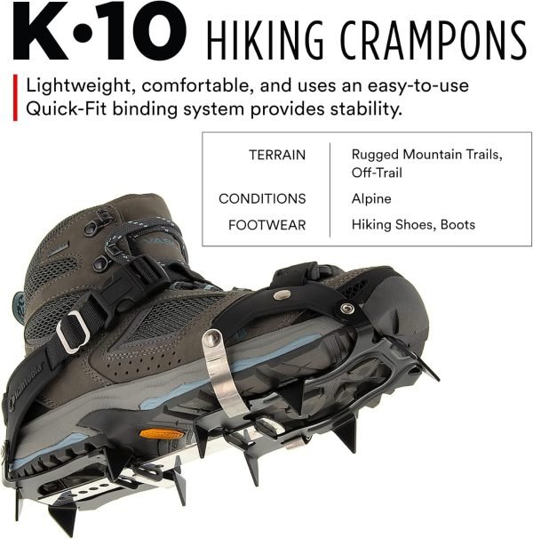 K 10 Hiking Crampon for Snow, Ice Mountaineering & Trekking