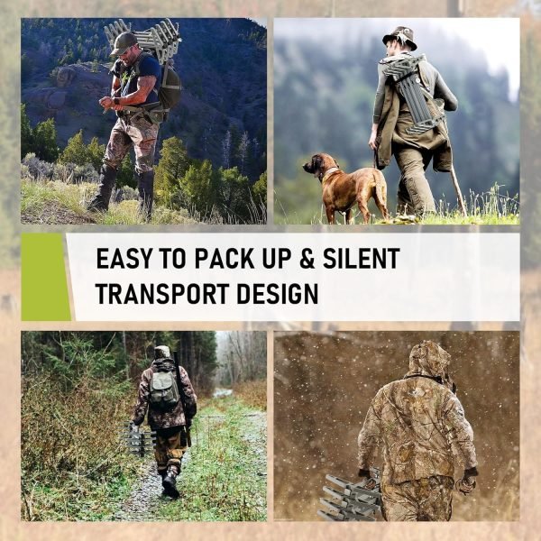 Climbing Sticks, Non-Slip Tree Step Tree Climbing Sticks for Hunting, Lightweight Aluminum Hunting Climbing Steps 17'', with Climbing Straps, Climbing Stick for Tree Stand-4 Pack